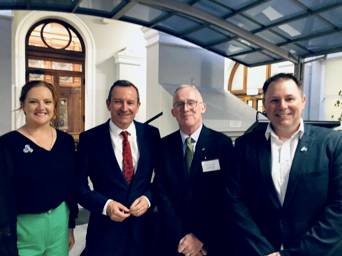 Thanks Hon Alanna Clohesy &amp; Minister Stephen Dawson for kindly inviting me to round off my week in Perth representing <a href="/IrishChamber/">IrishChamber</a> at a Parliament of Western Australia reception recognising the contribution of the Irish community in WA featuring an address from <a href="/MarkMcGowanMP/">Mark McGowan</a>