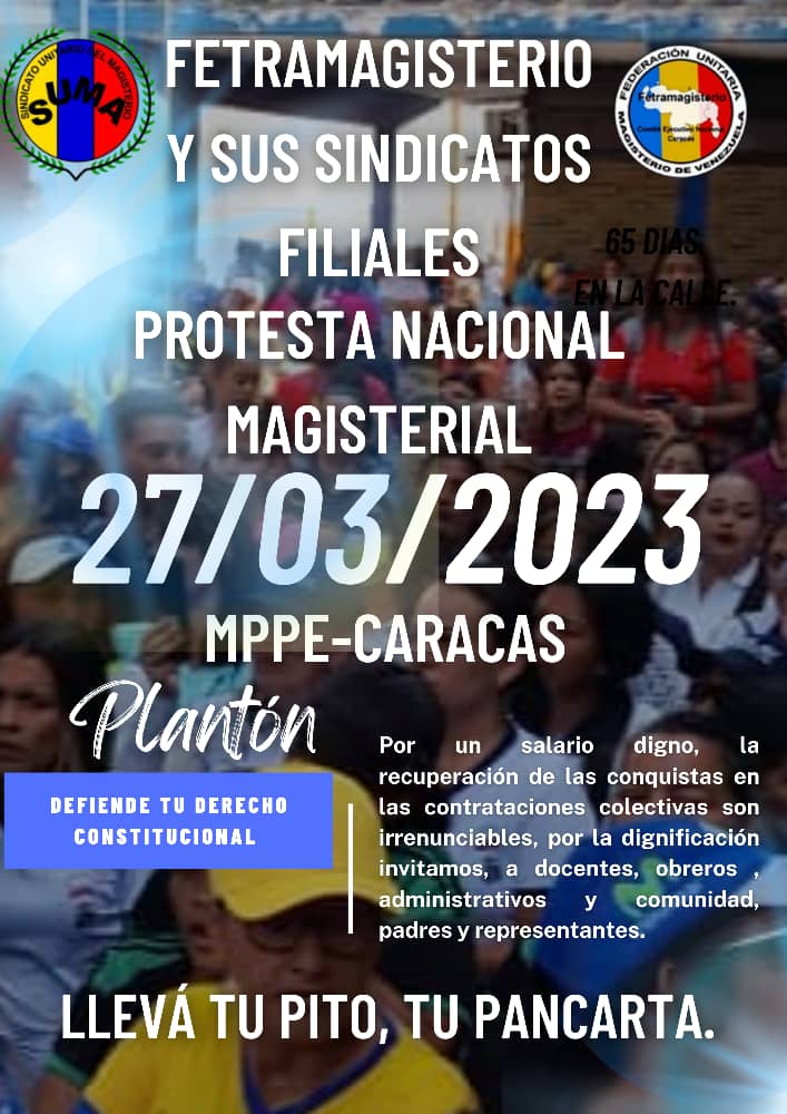 Magisterio Unido Jamás será vencido, acompañamos a la fuerza de lucha....