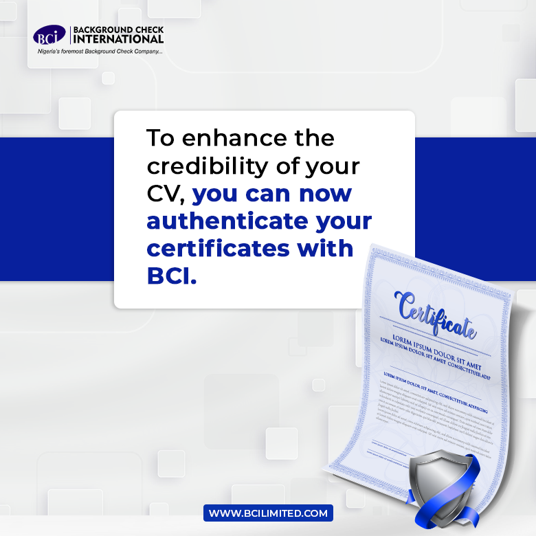bcilimited's tweet photo. Authenticate your certificates by verifying your academic certificates with BCI EduVerify.

Send a mail to bci@bcilimited.com to get started.

#bci #certificate #certified #verify #eduverify #backgroundcheck #bcilimited https://t.co/5RUHl4Twta