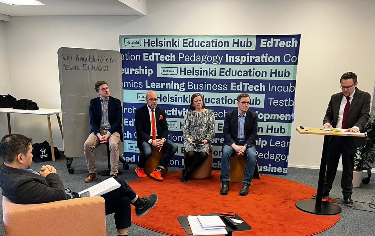 Inspiring dialogue today with <a href="/ADB_HQ/">Asian Development Bank</a> <a href="/ADB_Europe/">ADB Europe</a> and UNICEF Innovative Learning Hub at @heleducationhub  . EF members <a href="/EdutenOfficial/">Eduten</a> <a href="/funzi/">funzi</a> <a href="/GraphoGame/">GraphoGame</a>  and <a href="/MinnaLearn/">MinnaLearn</a> sharing their philosophy and solutions.  #digitallearning #FinnishEducation