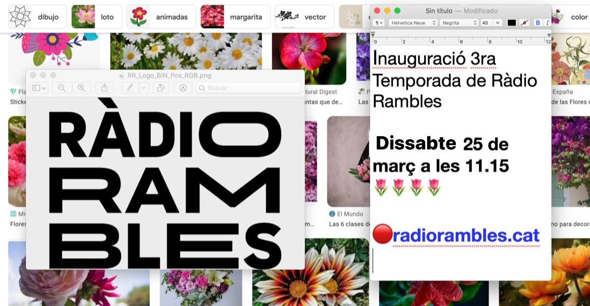 xrcLAB (@xrclab) on Twitter photo 🚀 Ens veiem demà al matí amb totes les flors de les Rambles 🌹🌹🌹🌹🌹
#RàdioRambles
<a href="/Impulsemsccl/">Impulsem SCCL</a>
<a href="/la_traginera/">La Traginera - Comunalitat Ciutat Vella</a>
<a href="/EXarxaOberta/">eXO.cat</a>
<a href="/guifinet/">guifi·net</a>
<a href="/CulturaVivaBcn/">Cultura Viva</a>
<a href="/bcncultura/">Barcelona Cultura</a>
<a href="/quesoni/">QUESONI</a> 🚀 Ens veiem demà al matí amb totes les flors de les Rambles 🌹🌹🌹🌹🌹
#RàdioRambles
<a href="/Impulsemsccl/">Impulsem SCCL</a>
<a href="/la_traginera/">La Traginera - Comunalitat Ciutat Vella</a>
<a href="/EXarxaOberta/">eXO.cat</a>
<a href="/guifinet/">guifi·net</a>
<a href="/CulturaVivaBcn/">Cultura Viva</a>
<a href="/bcncultura/">Barcelona Cultura</a>
<a href="/quesoni/">QUESONI</a>