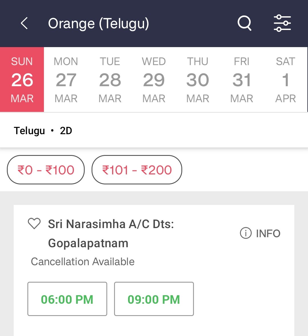 RamCharan_TFC's tweet photo. Vizag gopalapatnam Narasimha theatre added 6:00 PM and 9:00 PM show on 26th 💥💥

grab your tickets soon.... 

#OrangeSpecialShows 
@AlwaysRamCharan
#GlobalStarRamCharan https://t.co/TPHodRA8ka