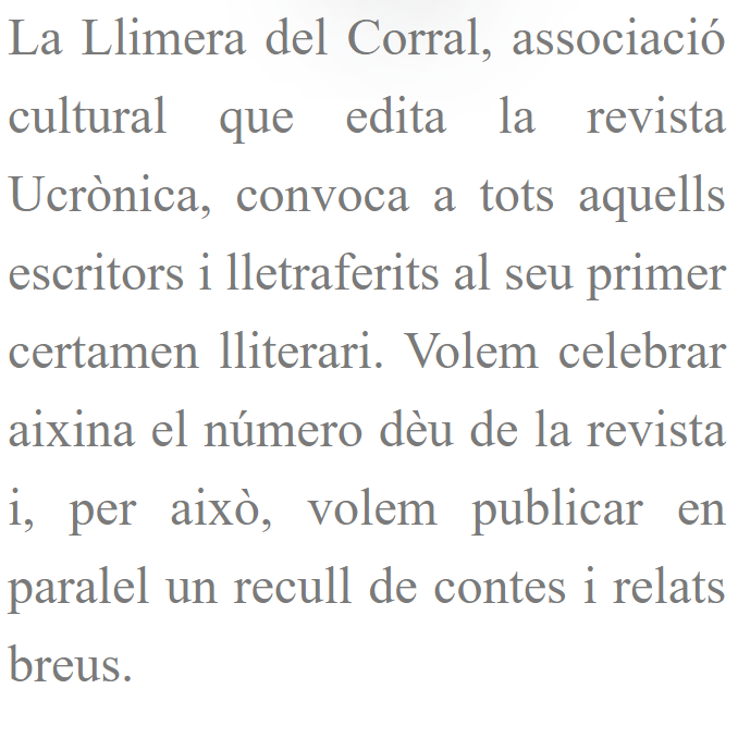 Xavier_Amunt's tweet photo. Anima't a participar en el certamen lliterari de contes i relats breus en la nostra verdadera #LlenguaValenciana en les #NormesdElPuig.

@RUcronica 

Font: https://t.co/Z6QRhor2TO https://t.co/gK1iOhxNrP