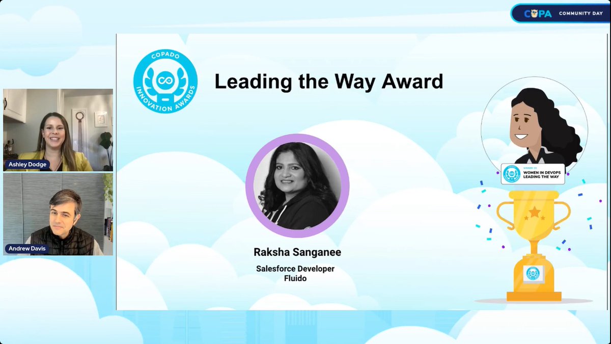 rs4salesforce's tweet photo. Yesterday I had been nominated for three awards and had won two of them.
Copado Innovation Award Winner! 🏆
Copado’s Women in DevOps - Leading the Way Award Winner! 🏆
#devops #innovation
#copadocommunity #fluido #SalesforceWP #SheforceWIT
https://t.co/sI2s7Xi6pt https://t.co/T1lFEVIhIZ