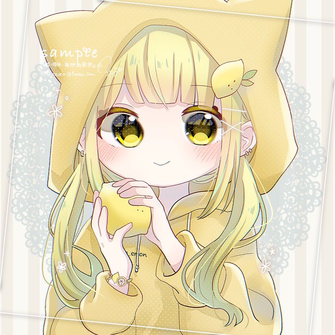 「hair ornament yellow hoodie」 illustration images(Latest)