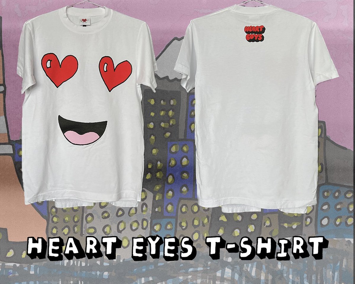 Heart eyes t-shirt. Available at the HEART BOYS Tokyo pop-up on 3/29.