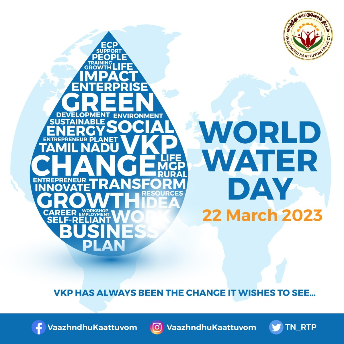 VKP_TNRTP's tweet photo. VKP proudly celebrates #WorldWaterDay by promoting sustainable water-conserving practices in farming &amp; urges each and every one of you to do your part to help save our planet’s water resources

#WorldWaterDay #BeTheChange #DriveAction https://t.co/EGoRmgyINd