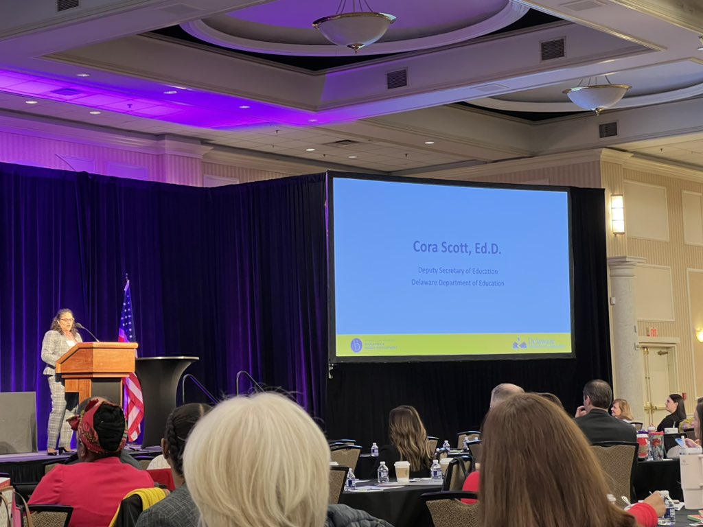 AnnHC_Champ4All's tweet photo. What an inspiring opening at the 5th Annual Women Leading Delaware Education Conference! Thank you EdExcel @DEDeptofEd @DrAndreaThomps1, @UD_DASL @atraversDE, Faith Muirhead &amp; @DEDeptofEd @CoraScott26❗️ Excited to connect, collaborate &amp; reflect with “my people”!! #WomenLeadDE https://t.co/2J0Boa4m22