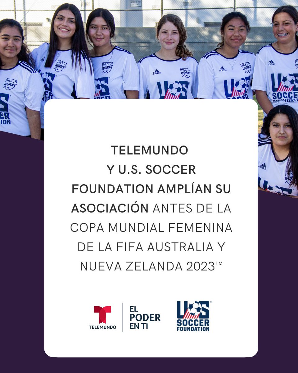NBCUTelemundo's tweet image. Cambiando el juego juntos.  

La U.S. Soccer Foundation - @ussoccerfndn - extiende su asociación con @Telemundo como aliado oficial de medios en español por segundo año. 

🔗 Detalles: bit.ly/3Tytx4e

#ElPoderenTi @TelemundoEPET