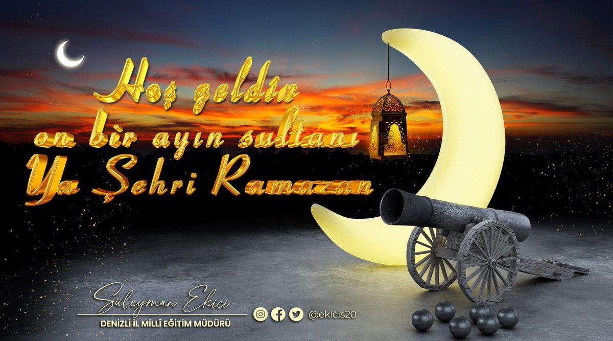 Hoş geldin on bir ayın sultanı Ya Şehr-i #Ramazan🌙🪔

Paylaşmayı, birlik ve kardeşlik sevincini doyasıya yaşayacağımız bu mübarek ayın milletimiz için hayırlara;  tüm insanlık için huzur,
barış ve affa vesile olmasını dilerim.
#HayırlıRamazanlar