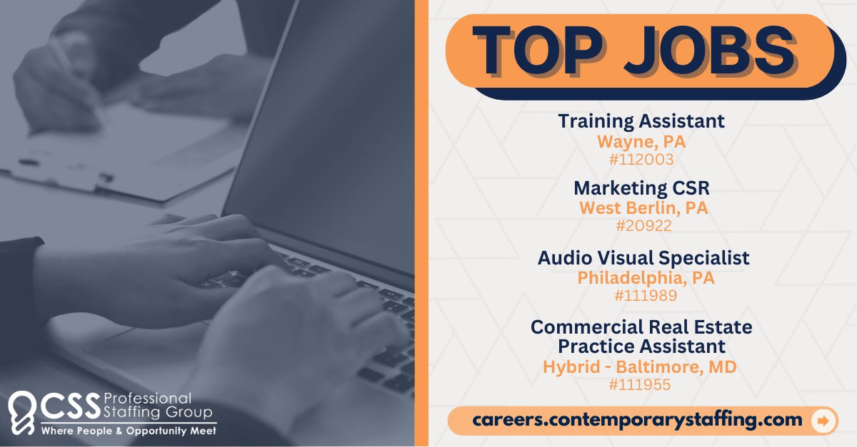 Spring is finally here 🌺  Checkout some of our latest Top Jobs and "spring" into a new career!  To apply or see even more opportunities, check out our website here: buff.ly/2nah9wd .

#spring #topjobs #nowhiring #openforwork #officejobs #marketing #creative  #recruiting