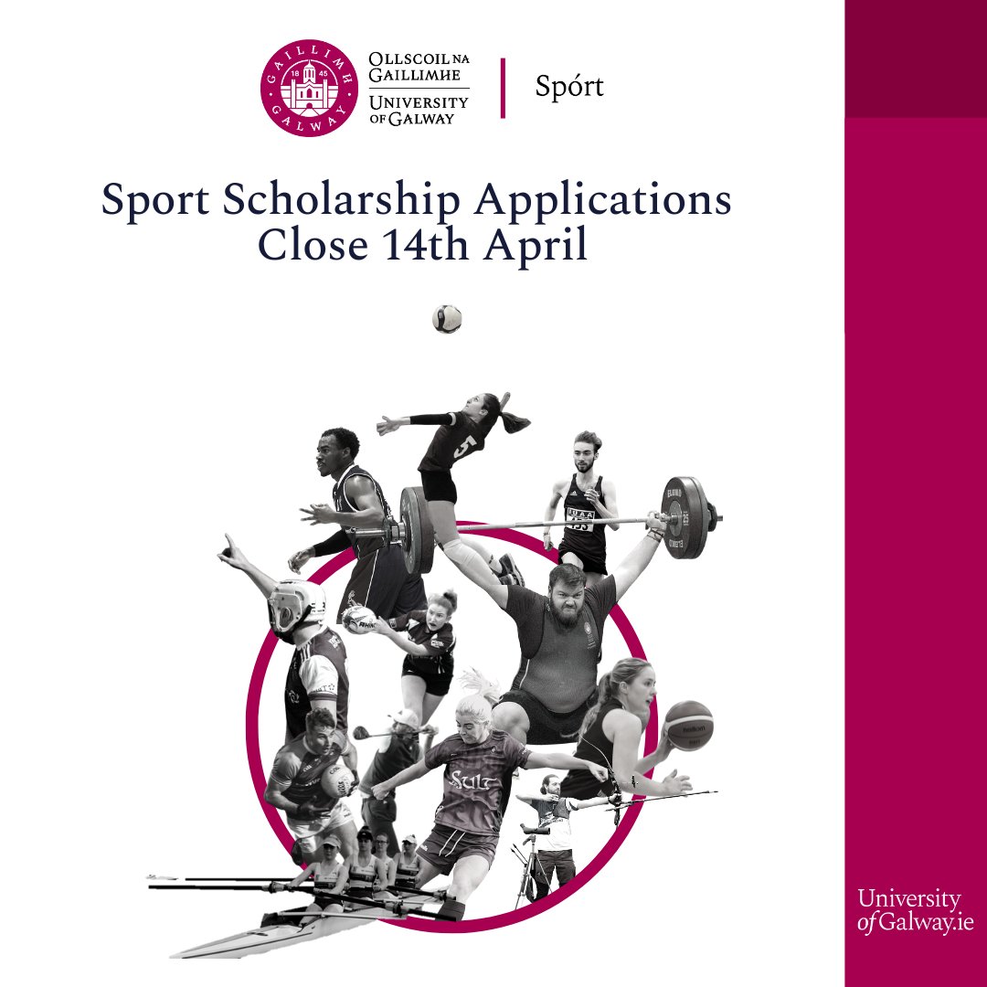🏉Applications for University of Galway Sport Scholarships for 2023/24 close on 14th of April 👟 

💻More information here:
universityofgalway.ie/sports/elitesp…

#UniversityofGalway #SportScholarship