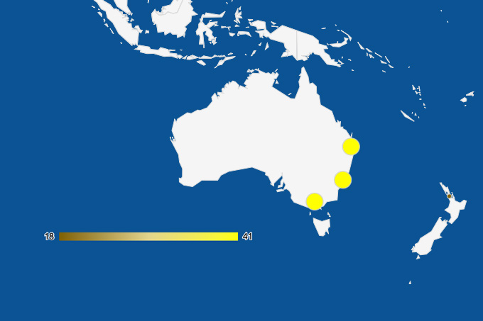 22mins's tweet photo. Oceania breakdown:
Very even here, w/ Auckland having the low total of 18 songs since they only had 1 show
3 Australian cities all had 41 songs in 2 shows

Oceania average number of songs per show was 20.1, slightly over the global average of 19.7.
#MCRAuckland #MCRSydney https://t.co/RXIjmKxghD