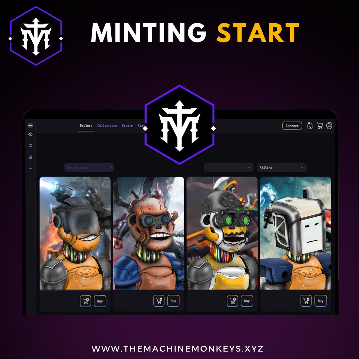 machinemonkeys's tweet photo. Be one of the first to mint our exclusive NFTs!
@machinemonkeys 

✨Lets have a smart contract!✨

Minting website: https://t.co/CFC4dtZAHR 

Smart Contract:
https://t.co/PX1ScNpg9i

Join our Discord:
https://t.co/qOVQCI6oeZ

#NFT #NFTMINT #nftcommunity #NFTdrops #ETH #MintingNow https://t.co/37VsxK10zj
