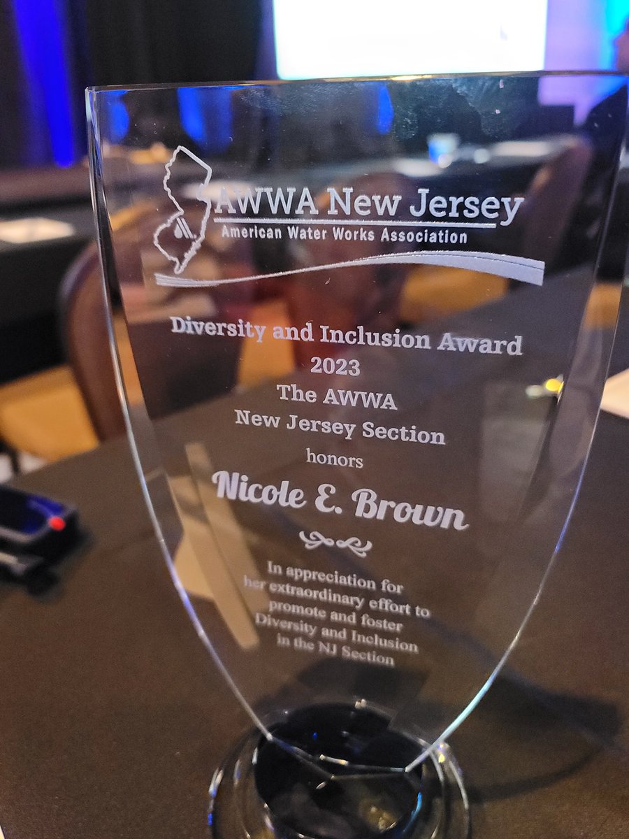 PhillyEnginerd's tweet photo. Thank you @AWWANJ for this amazing honor! Diversity, Equity and Inclusion is so important to the water industry and I'm proud to be a champion. Happy World Water Day! #ourwatershedmoment https://t.co/9IM2aOQ8YZ