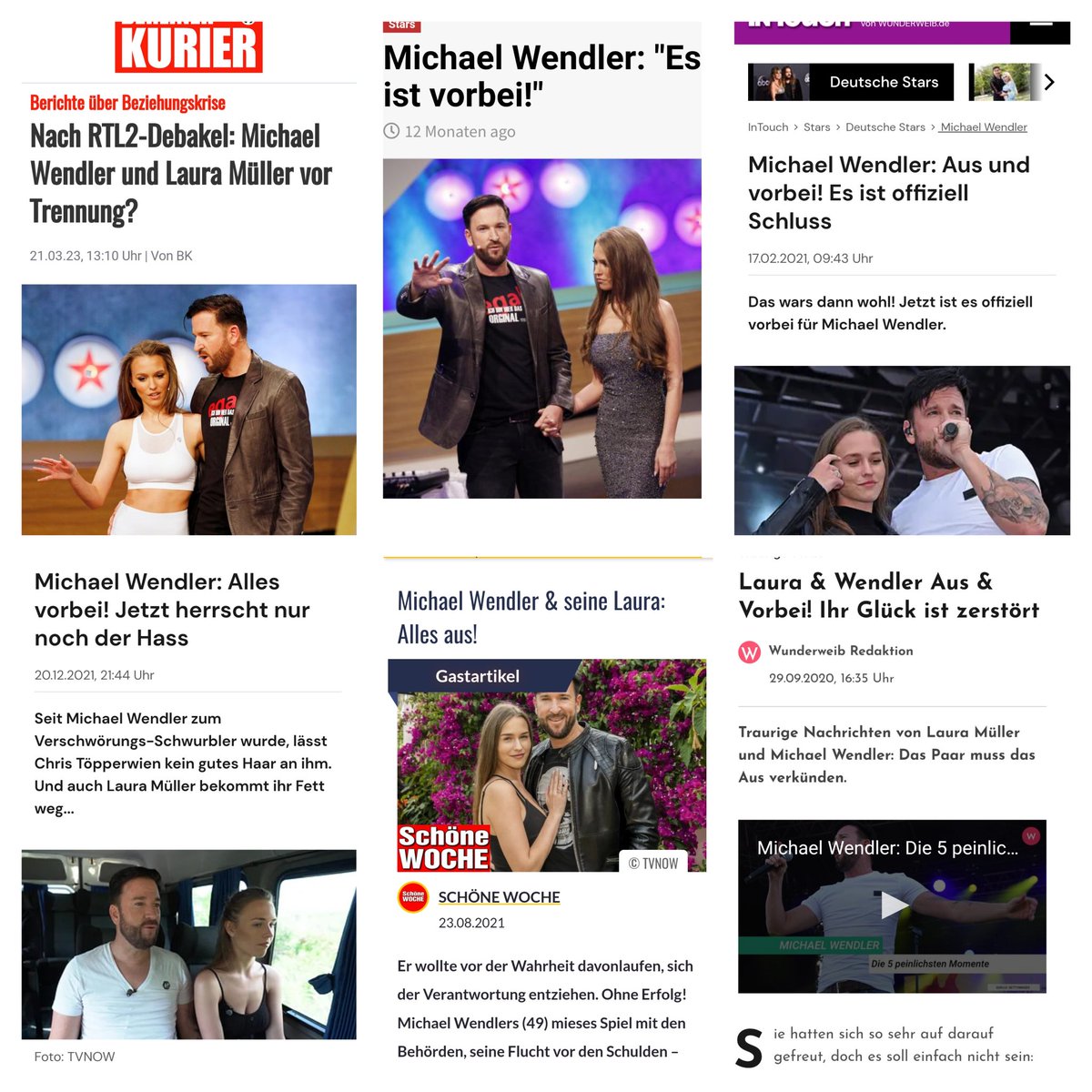 Falls ihr es noch nicht gehört habt. Beim Wendler und Laura ist Schluss. Es ist alles vorbei...
Hab ich gelesen.