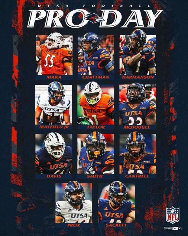 Excited to watch these young men chase their dream today!!
#210TriangleOfToughness #BuiltByUTSA