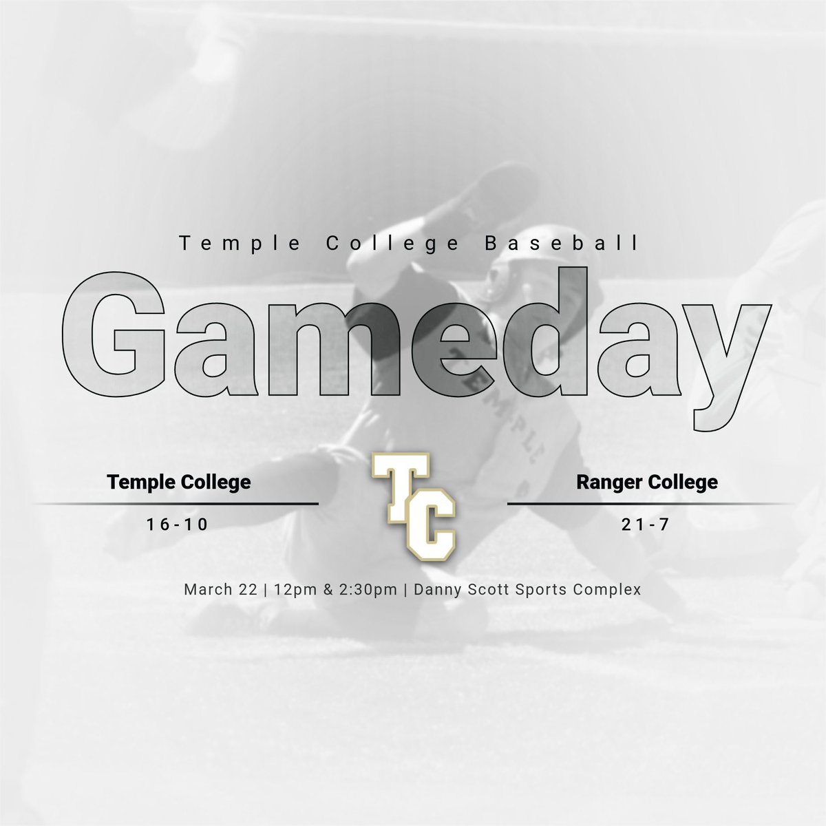 TC_Leopards's tweet photo. GAMEDAY!

📍Danny Scott Sports Complex Temple, TX
⏱12pm &amp; 2:30pm
🆚 @RangerBaseball_ 
📊 @GCsports 
📺 @PlaySight  or @TSBNSports 

#yahleps #TCbaseball https://t.co/HDmj3pXO2N