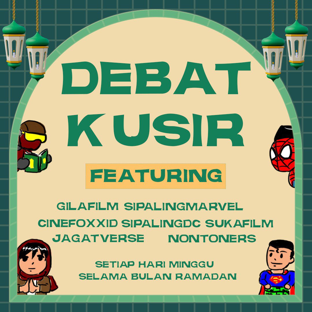 theheroesevents's tweet photo. !! NGABUBURIT BARENG YOK !!

Setiap minggunya selama bulan ramadhan, THE akan ngajak kamu nunggu bedug sambil gibahin 4 fandom ternama di Space “DEBAT KUSIR” - FEATURING:

@Nontoners, Si Paling Marvel, Si Paling DC, dan masih banyak lagi! Jangan lupa stay tune for more update ✨ https://t.co/NLhYAU3rcH