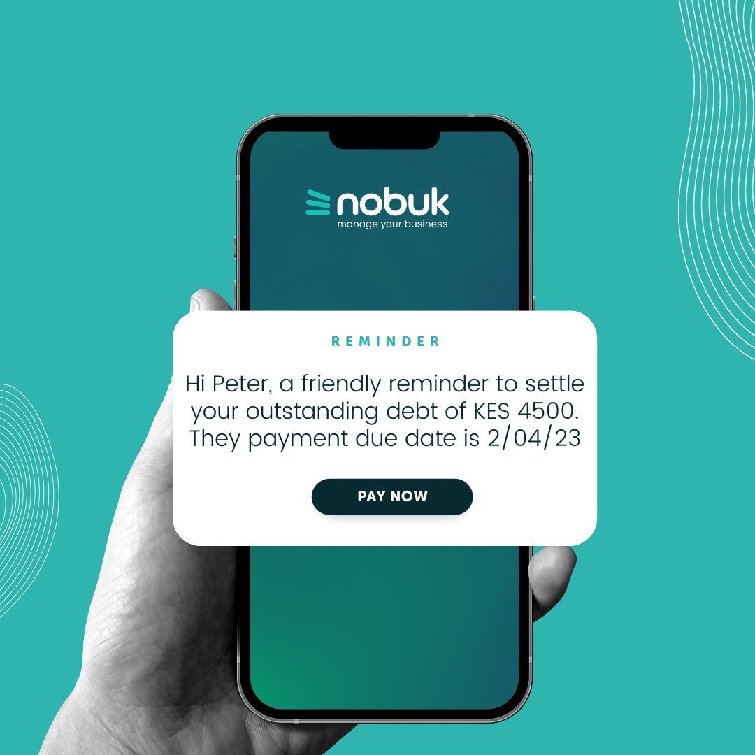 With nobuk you will never miss that outstanding deposit or debt repayment with our auto-follow up feature. Manage all your money in and out as well as the clients who still owe you from the palm of your hand with nobuk! #kenyabusiness #businessowner #savvybusinessowner #business
