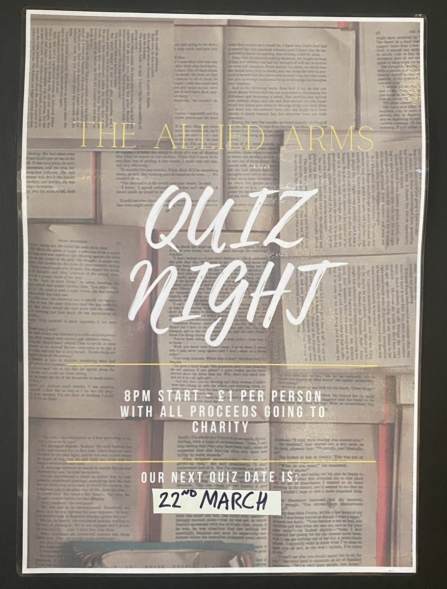 It’s quiz night! Come along and put your knowledge to the test 🍻

Starts at 8pm and we are also taking bookings! 

See you there! 

#quiznight
