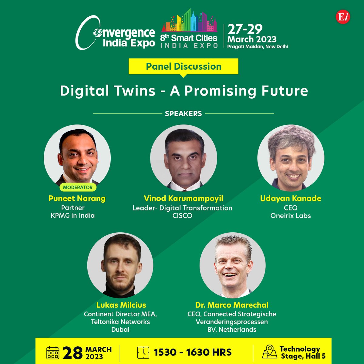 Convergenc's tweet photo. Join us for the Panel Discussion on ''Digital Twins - A Promising Future" at the 30th @Convergenc India Expo & 8th @SmartCitiesInd expo 2023.
For Delegate Registrations, visit- https://t.co/3PPMF36jZv
#CI2023 #ConvergenceIndia #Speaker #Delegate #ConferenceSession https://t.co/L3kGxyuIBL