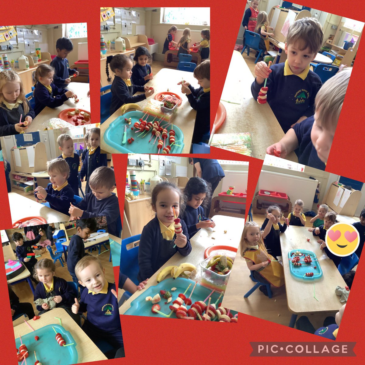 Fruit kebabs for snack and we created a repeated pattern! <a href="/PinehurstP/">Pinehurst Primary</a> #pinehurstmaths