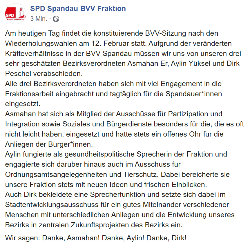 DANKE, ASMAHAN! DANKE, AYSE! DANKE, DIRK!