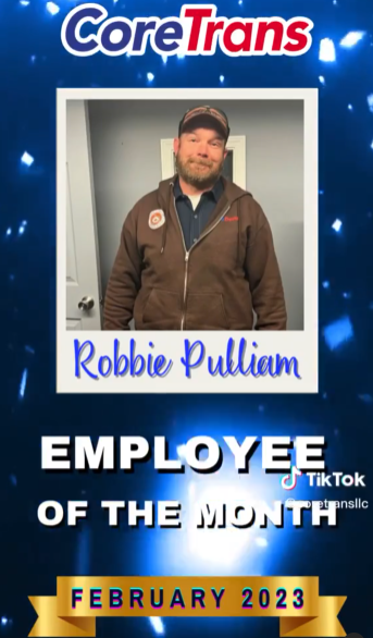 CoreTransLLC's tweet photo. Congratulations Robbie! You are CoreTrans Employee of the Month for February 2023!  Robbie is the Shop Manager for Our Dedicated Division in Georgetown KY &amp; joined the team in 2022. 

#employeeofthemonth
#Congratulations
#TeamCoreTrans 
#thankyou
#georgetownky https://t.co/s42RXUPB5Z