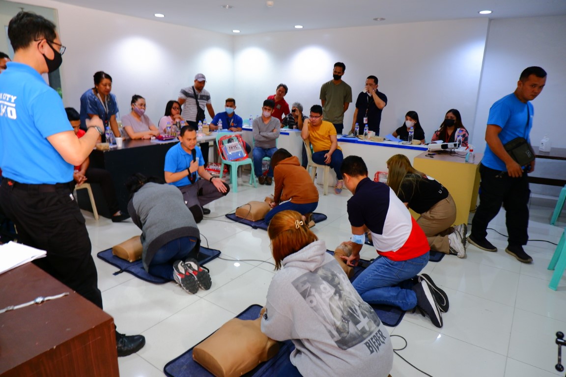 QuezonCityDRRMO's tweet photo. Employees of PTV4 learn disaster preparedness and basic life support during the First Responders Training Course facilitated by the QCDRRMO Training Section.

The training is part of the QCDRRM Council's thrust of empowering communities through disaster preparedness. https://t.co/BWR4ryz8se