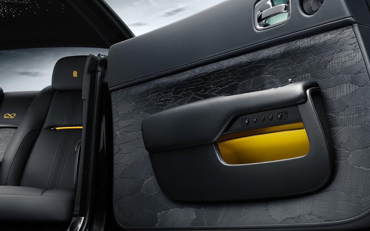 Casting a dramatic night’s-sky ambience over the interior suite, Black Badge Wraith Black Arrow’s Bespoke Starlight Headliner incorporates 2,117 fibre-optic ‘stars’ - the greatest number ever seen in a Rolls-Royce motor car.

#BespokeIsRollsRoyce
