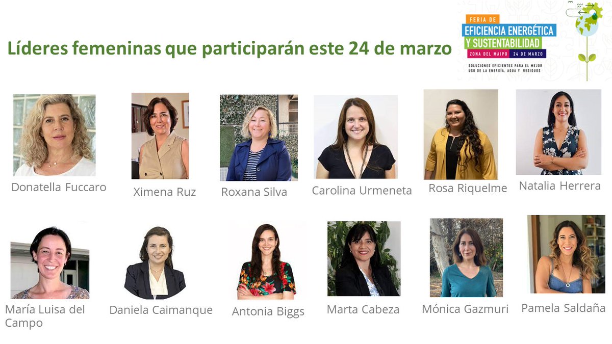 Conoce a las #Líderesfemeninas que participarán  este 24 de marzo en la Feria de #EficienciaEnergética y #Sustentabilidad en la zona del Maipo e inscríbete ya! anesco.cl/feria-de-efici…