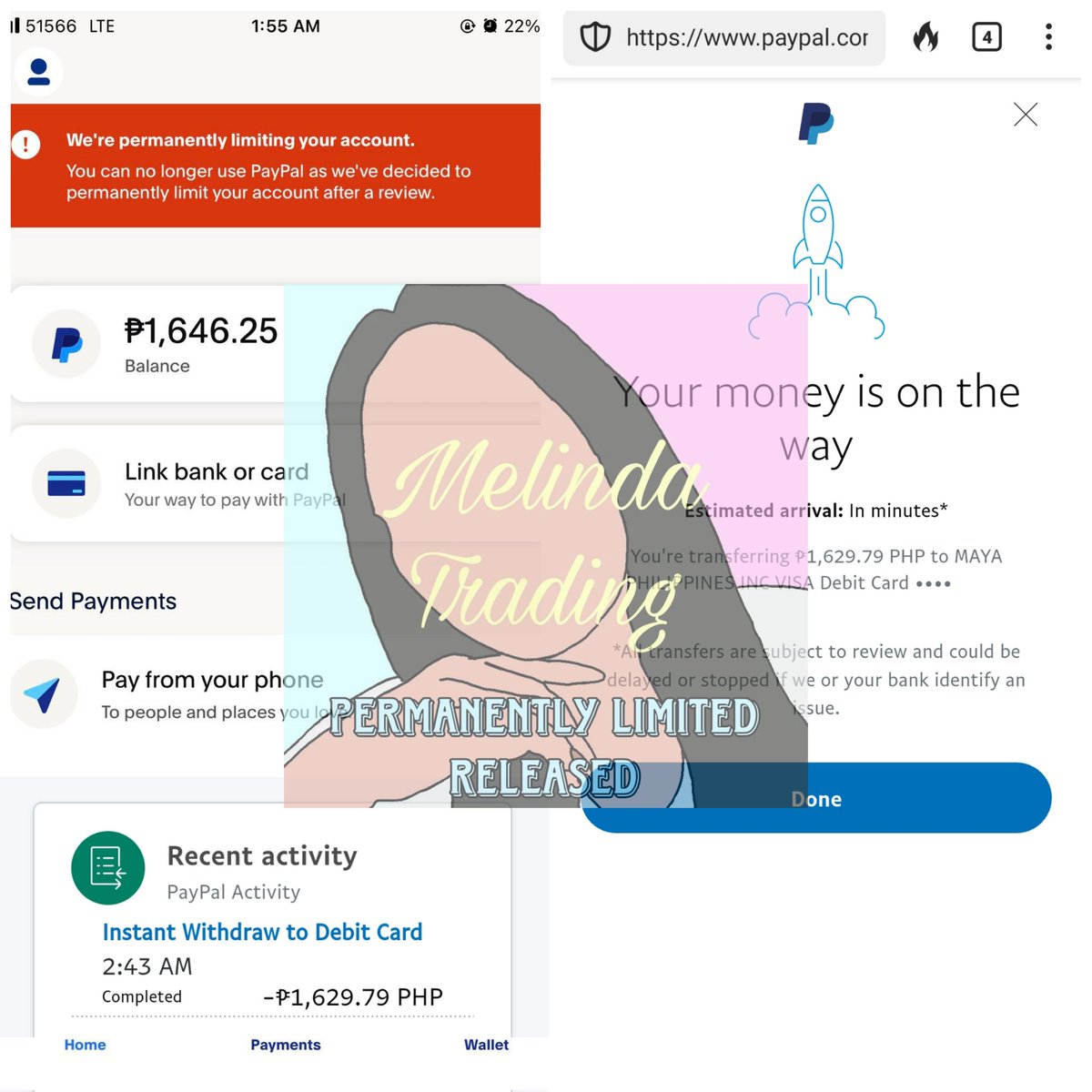 melindatrading's tweet photo. ❄️Available Services:
🌸Paypal to Gcash/Other Banks
🌸 Permanent limited Paypal (180 days eligible for withdrawal)
🌸Skrill to Gcash
🌸Gcredit to Gcash
🌸Payoneer to Gcash
🌸Unverified Grabpay to Gcash 
🌸Unverified Paymaya to Gcash
🌸Unverified Gcash to Verified Gcash
🌸ETC.📌DM https://t.co/5lvXk5asWq
