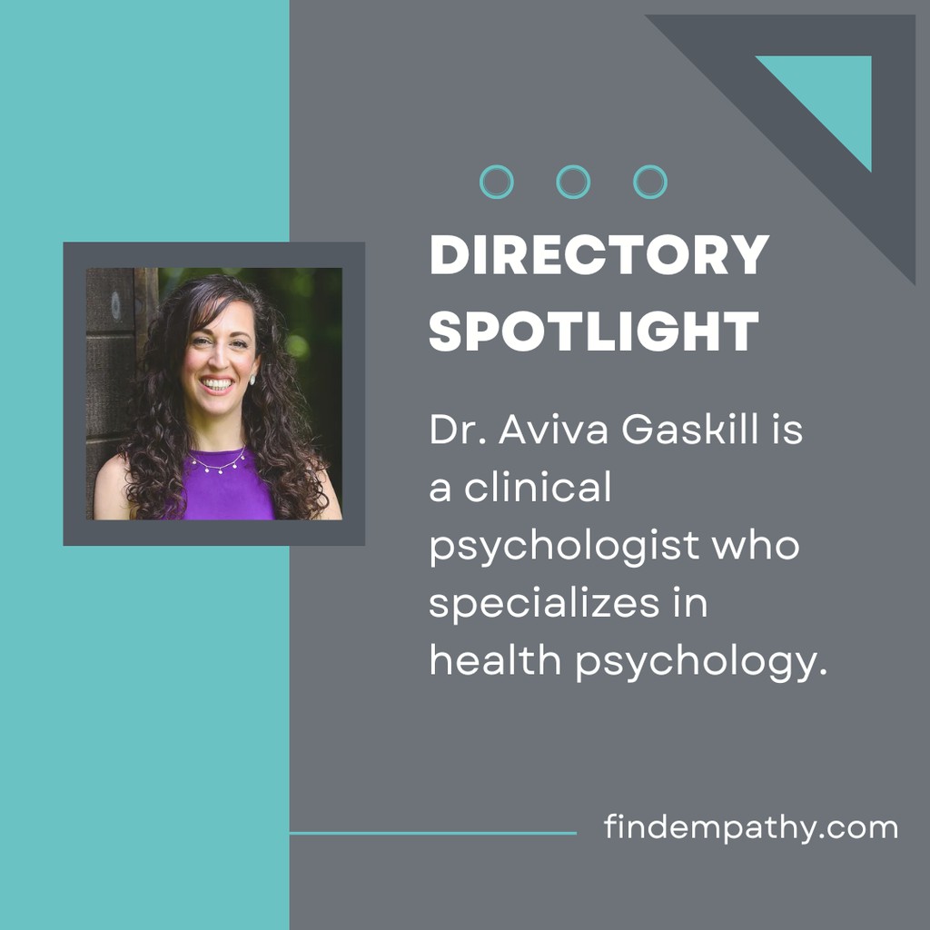 Today we are highlighting Dr. Aviva Gaskill from Wynnewood, PA! She specializes in psychological services for those coping with an acute, chronic, or terminal medical issues. Learn more about Dr. Gaskill and other psychologists here: findempathy.com/listing/308-e-…