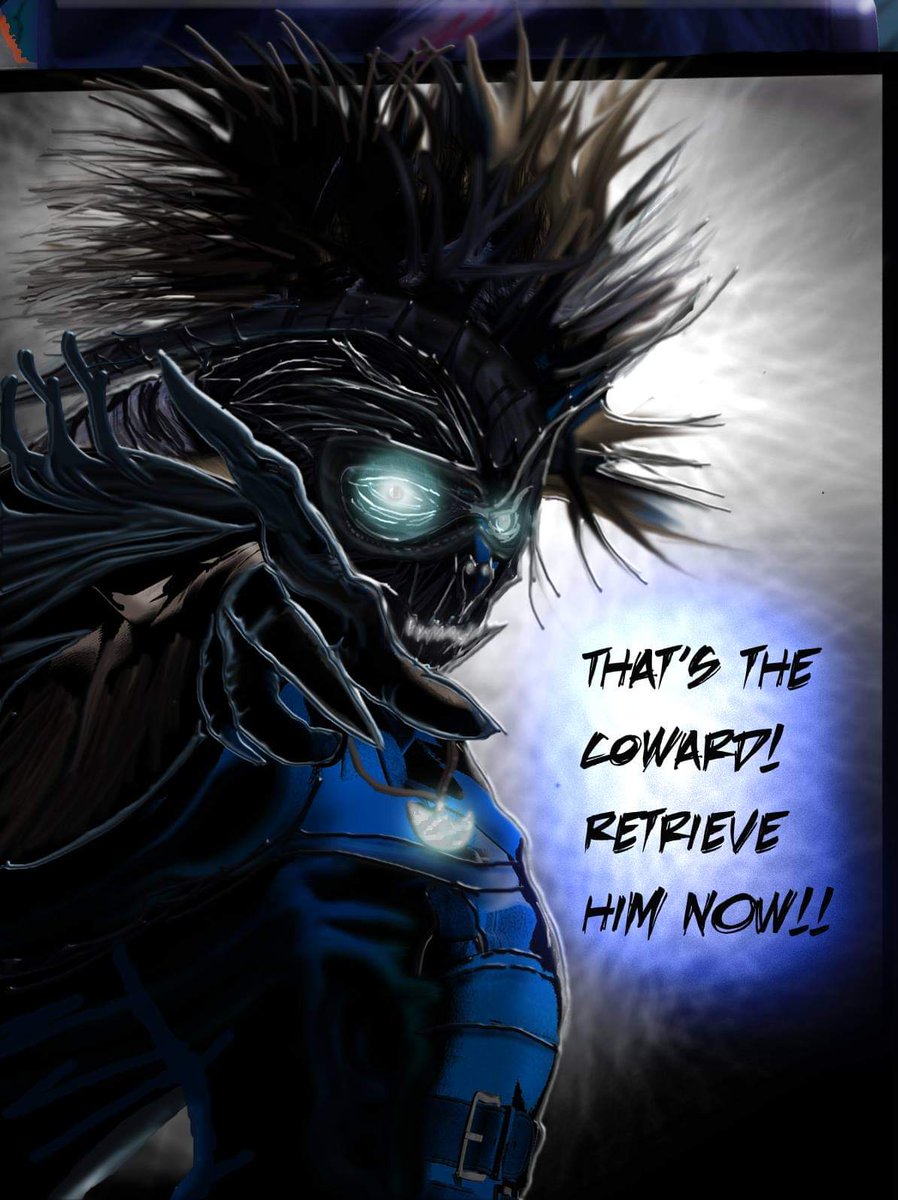 This is a Wendigo named "Lockdown", he well chase and capture those in debted to his mistress. He also has command over all Phantom Howlers as permitted by her. 
#Horror #Wendigo #manifestation #comicpanel #dark #comics #indiecomics #fantasycomics
