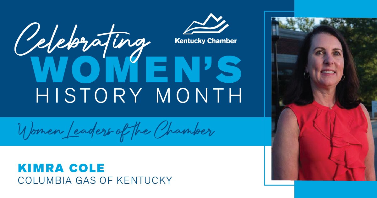 KyChamber's tweet photo. Today for #WomensHistoryMonth, the Kentucky Chamber would like to thank Kimra Cole of @ColumbiaGasKY for her continued dedication to making Kentucky a better place to live, work, and do business! https://t.co/dTKzVi2KYq