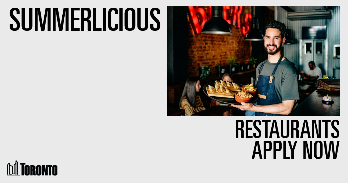 LiciousTO's tweet photo. โฐ Restaurant Owners & Chefs - Applications for #Summerlicious close tonight at 11:59 pm!
Donโt miss out on your chance to be a part of #Torontoโs favourite foodie event!
Learn more and apply now at https://t.co/YIwQbQHV3z
#LiciousTO #Summerlicious2023 #DineTO #FoodTO https://t.co/6vJKp4LeUA
