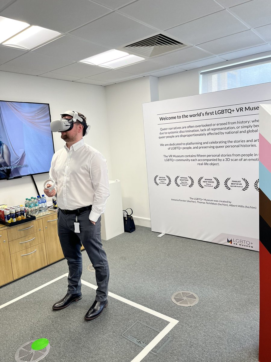 DeloitteNI's tweet photo. Lots of our clients and colleagues experiencing our LGBTQ+ VR Museum today! An amazing experience to transform you into a world and hear such amazing stories β₯οΈ #DifferentLens @DeloitteUK https://t.co/4rSiv9FMY7