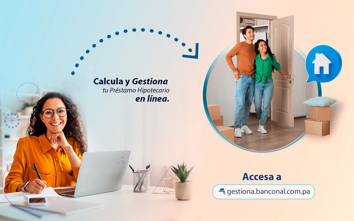 banconalpa's tweet photo. ⚡️Con nuestro sistema 𝐆𝐄𝐒𝐓𝐈𝐎𝐍𝐀, podrás conocer en pocos minutos las diferentes opciones de mensualidades para tu préstamo hipotecario. 

💺Además, podrás hacerlo desde la comodidad de tu computadora. 
 
⇢ https://t.co/LDINk4XT0h

#panamá #préstamos #hipotecas #calcular https://t.co/R1iO3WLiIs