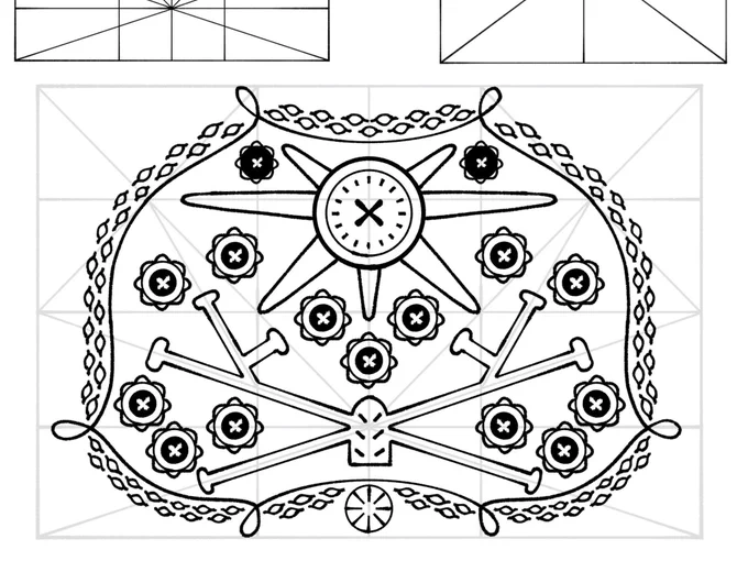 冊子用に描いてる図案ちょっとだけ載せちゃお 