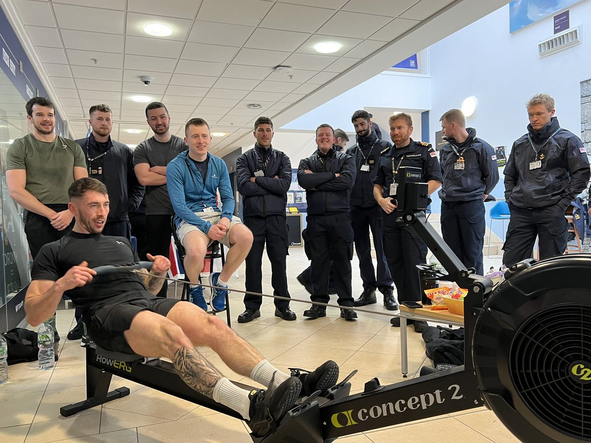HMSPenzance's tweet photo. That’s a wrap from Penzance!! 💪 AB(D) Howard and LET(ME) Farmer seeing us into 1300 and the last few metres! Total managed 321365km, we’ve raised nearly £600 so far for the Milns, keep the donations coming in please and thank you for all your support! ⚓️ https://t.co/eAw41VgJE6