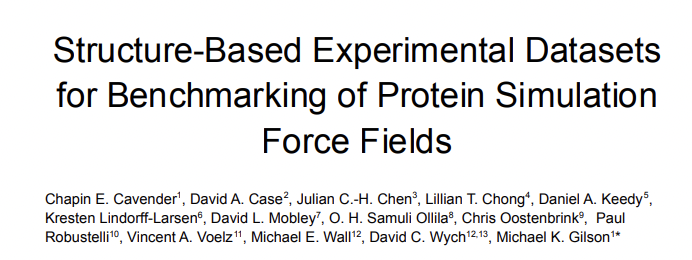 I'm excited to contribute to this community effort to provide practical guidance for benchmarking  protein force fields against data from #NMR and room temperature crystallography:

arxiv.org/abs/2303.11056
