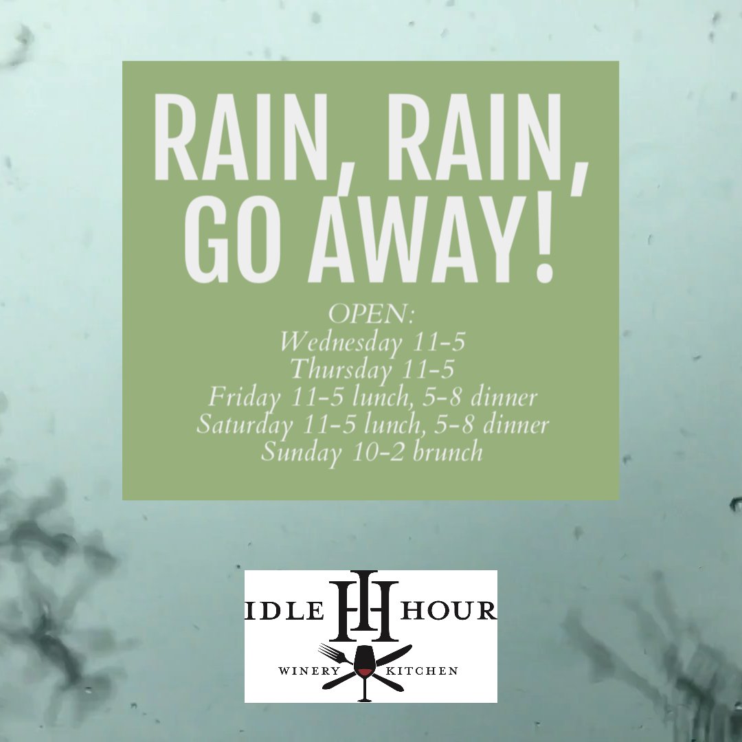 We have modified our schedule this week with no dinner service tonight and tomorrow night. Friday and Saturday we will be open for lunch and dinner!