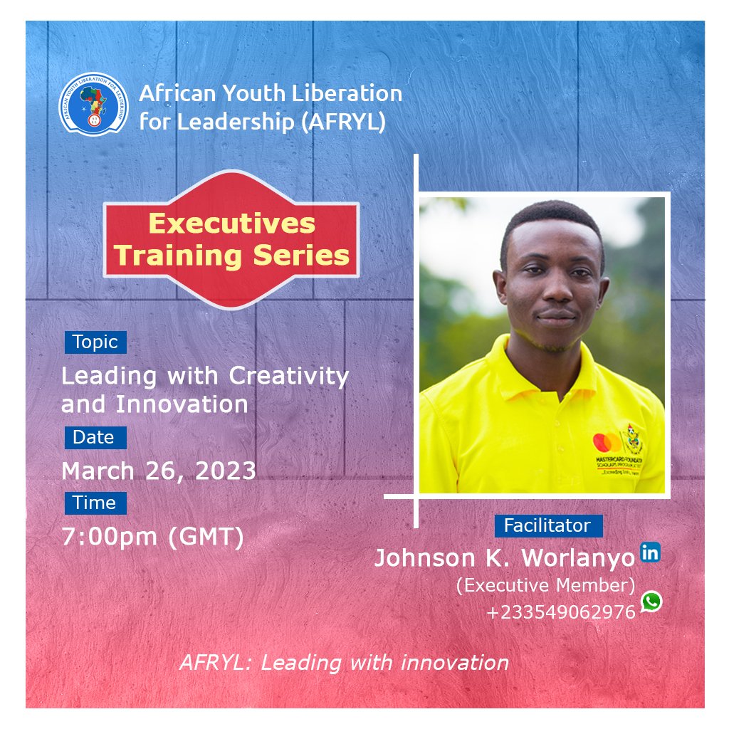 Our world is constantly changing from the old to novelty. From the business circles to leadership in every sphere demands creativity and innovation. Our community is hungry for leaders who are capable of leading with creativity, while embracing the newness of action.📍📌📍