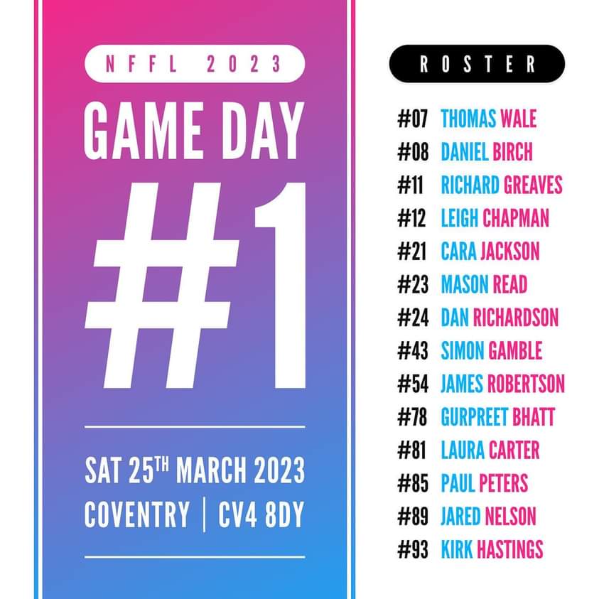 LET’S GO 😎🥳 WHO ELSE IS READY FOR OUR HOME GAME DAY THIS SATURDAY?!

<a href="/BafaFlag/">BAFA Flag Football</a> NFFL Midlands Week 1 this weekend!