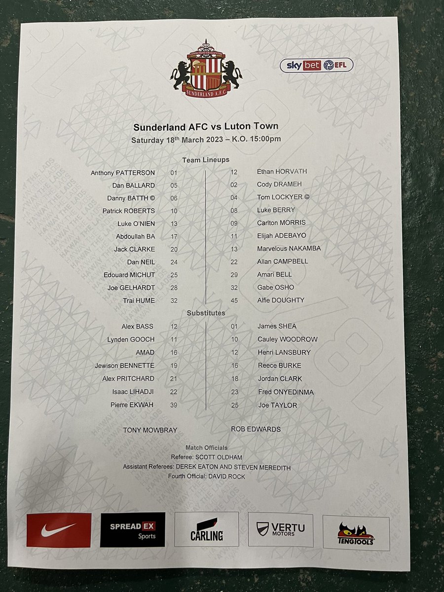 JordanATait1's tweet photo. Last Saturday’s games ahead of the international break. Sunderland U18s v Liverpool U18s in the morning followed by Sunderland v Luton Town in the afternoon. https://t.co/vijL85xMRK