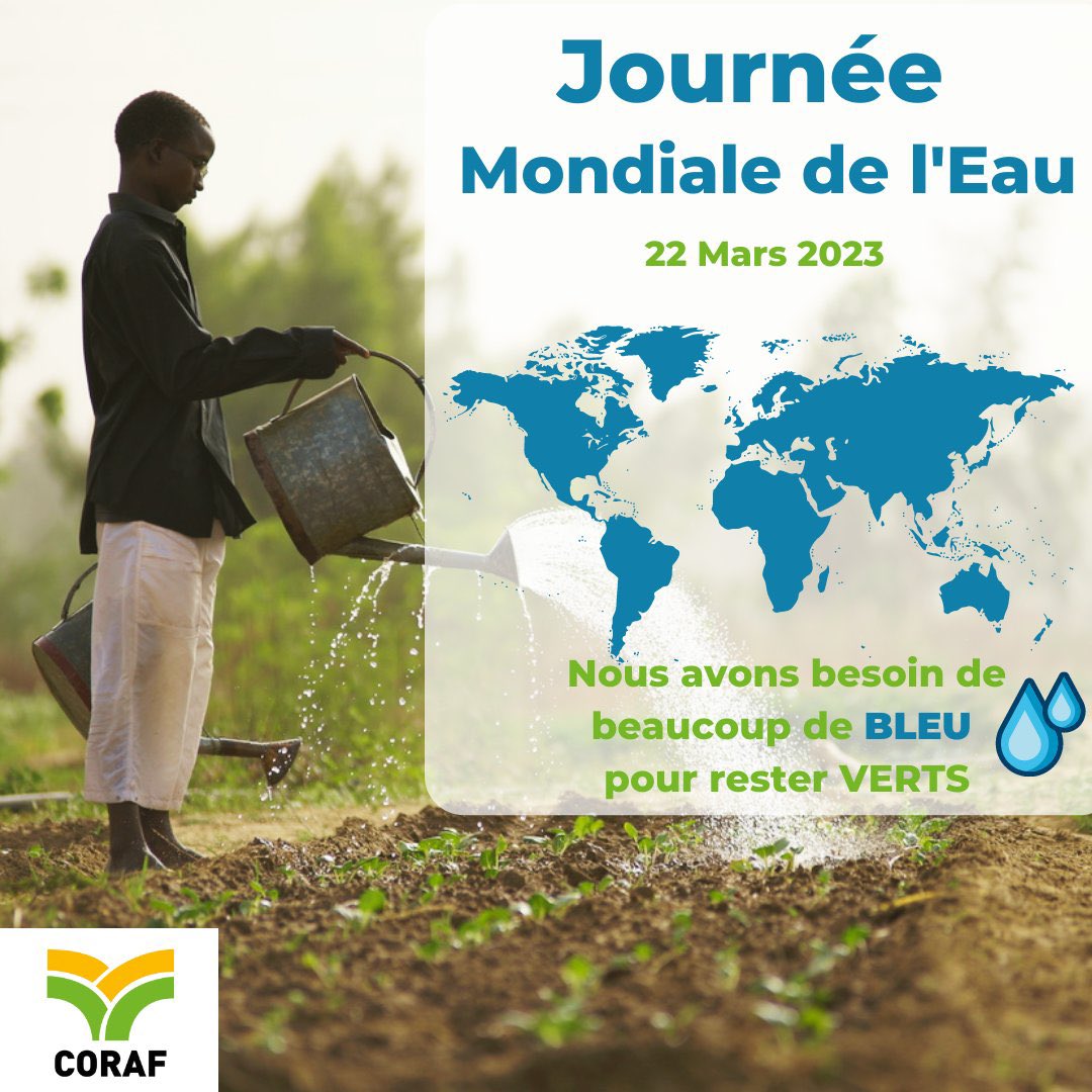 CORAFNews's tweet photo. L'eau, c'est l'agriculture 🌾
L'eau, c'est la sécurité alimentaire
L'eau, c'est la vie 😮‍💨
L'eau est précieuse 💎
L'eau est indispensable 🌍
L'eau, c'est la nutrition 🥗

Agissons pour garantir un accès équitable à l'💧 pour tous.

Bonne #JourneeMondialeDelEau ! https://t.co/8Wolyb0CTU