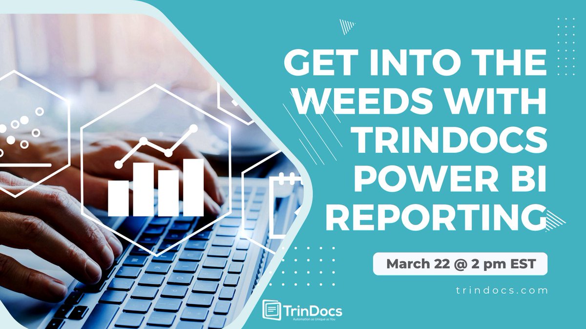 Today @ 2 pm! Join us to see how you can gain instant visibility to the most granular details possible + increase efficiencies and ROI through TrinDocs Power BI Reporting. Register: trindocs.com/resources/#web…

#TrinDocsDELIVERS #PowerBI #Reporting #APautomation
