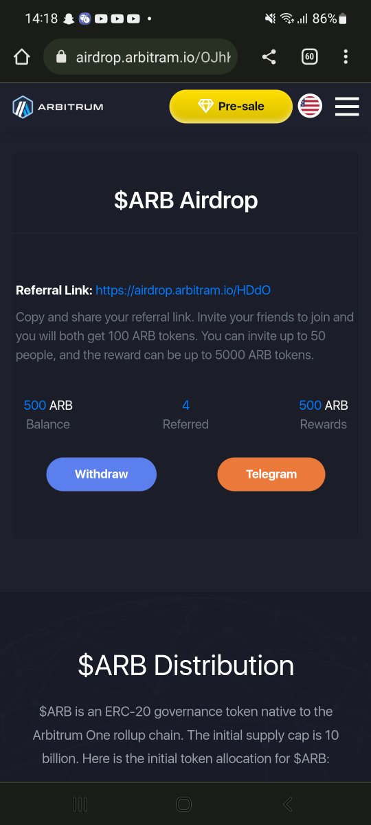 Free 100 $Arb 

👉RT And follow 
<a href="/crypto_sania/">Crypto Sania</a>

  $PANDAI  #Floki #BABYDOGE #BSCGemAlert #BSCGems #BNB $ARB #Airdrop #AirdropAlert #freeairdrop #Airdrops #AirdropCrypto #Airdropinspector #airdrop #ArbitrumAirdrop #Arbitrumtoken #arbitrumgem #Arbitrumgems #Ramadan2023 #Ramadan