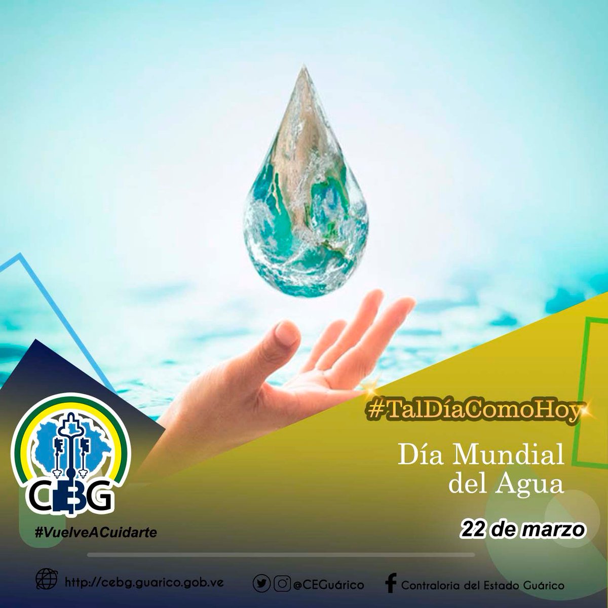#CEBGInforma #22Mar 
El Día Mundial del agua, se celebra anualmente cada 22 de marzo, con el motivo de concientizar sobre la importancia de cuidar y preservar el vital liquido, necesario para la existencia.
#CEBG #SNCF #CGR <a href="/jcpaez23/">Julio César Páez Uzcátegui</a> <a href="/minaguasoficial/">Minaguas_ve</a> #CadaGotaCuenta